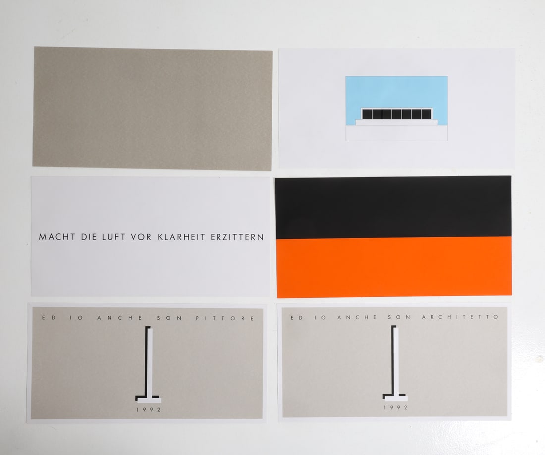 (6) GERHARD MERZ (GERMAN, B. 1947) SCREENPRINTS: Screenprints in colors, on wove paper, "Hamburg, 1992", each signed in pencil, published by Griffelkunst-Vereinigung, Hamburg, Germany. Provenance: Christie's Auction. Dimensions: H 28" x W 13"