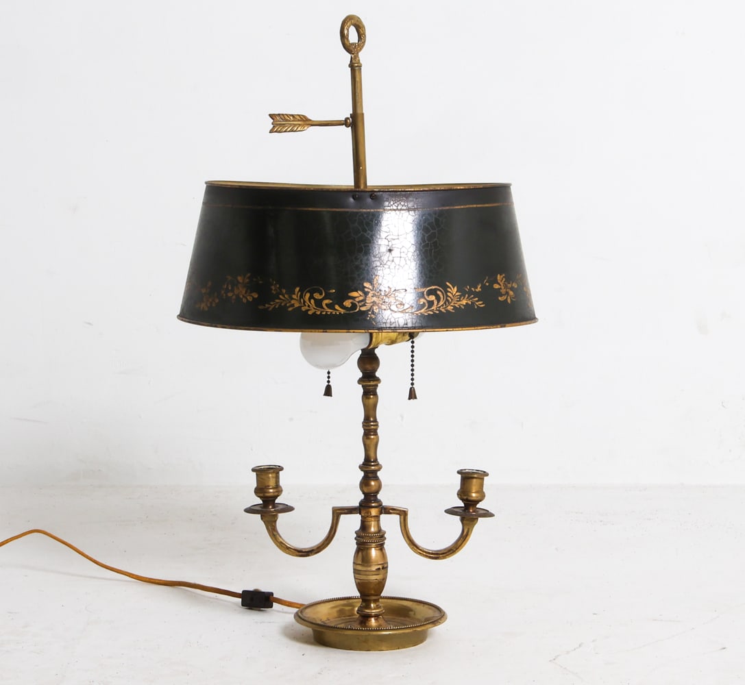 FRENCH STYLE TOLE SHADE BOUILLOTTE TABLE LAMP (1 of 15)