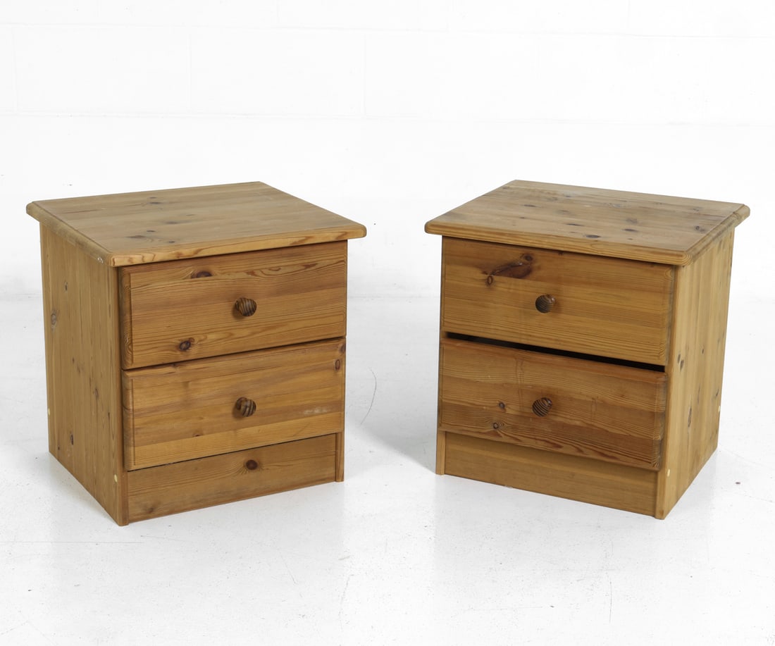PAIR OF SWEDISH PINE NIGHTSTANDS C. 1960S (1 of 14)