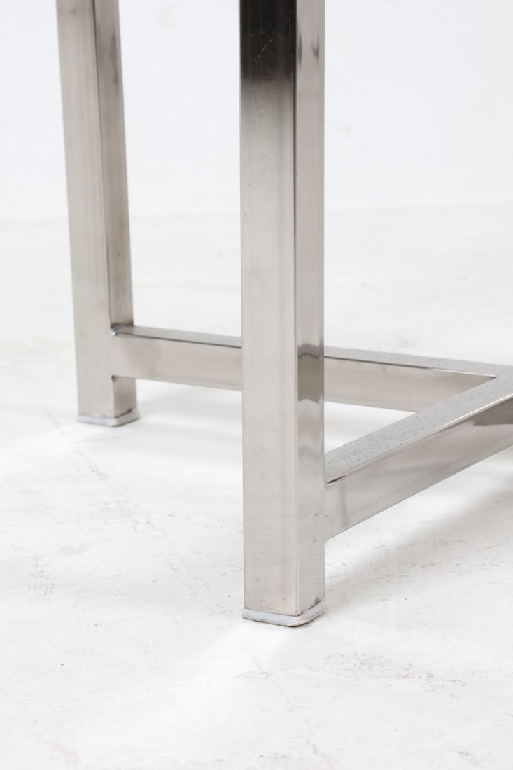 ROUND MARBLE TOP CHROME SIDE TABLE - 6