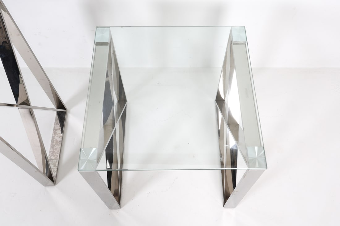 CHROME CONSOLE AND SIDE TABLE GROUPING - 5
