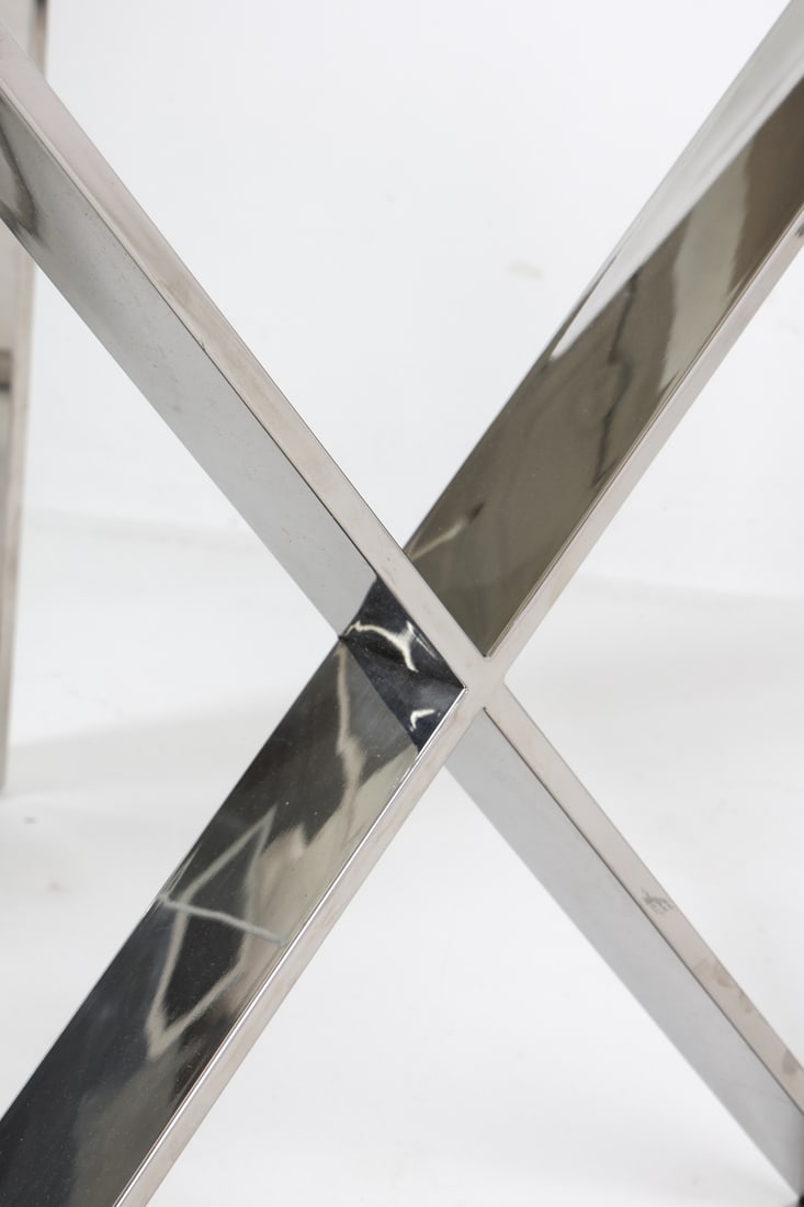 CHROME CONSOLE AND SIDE TABLE GROUPING - 7