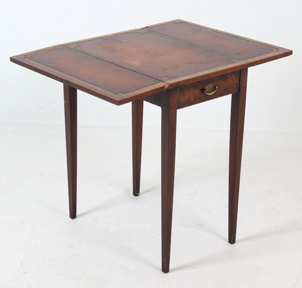 MAHOGANY DROP LEAF SIDE TABLE - 2