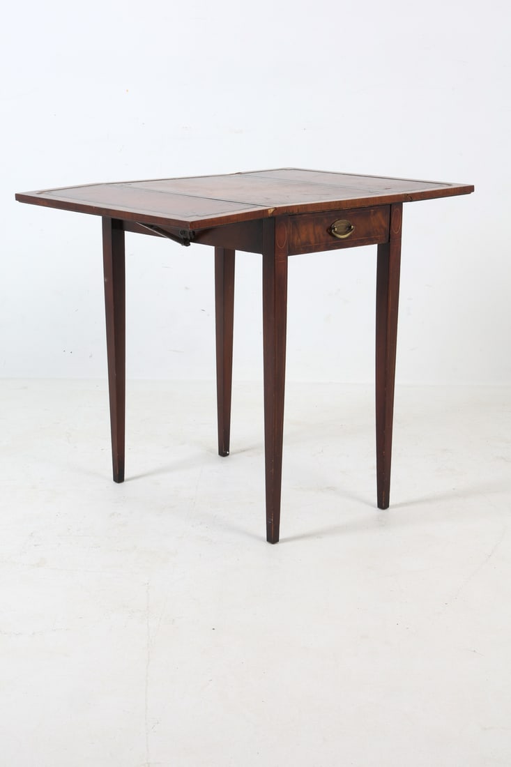 MAHOGANY DROP LEAF SIDE TABLE - 4