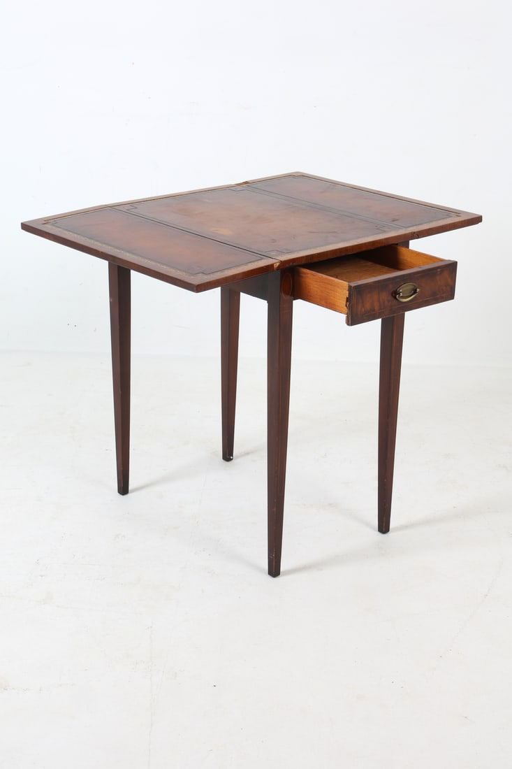 MAHOGANY DROP LEAF SIDE TABLE - 5