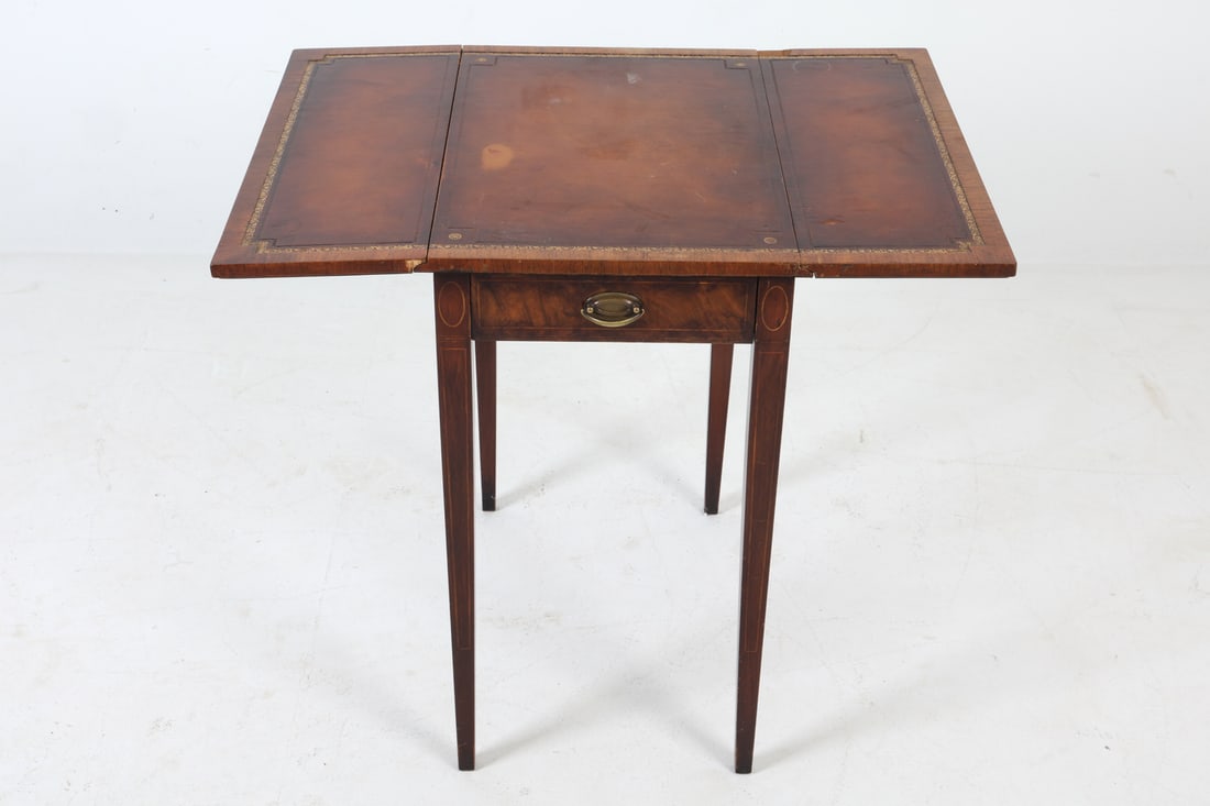 MAHOGANY DROP LEAF SIDE TABLE - 7