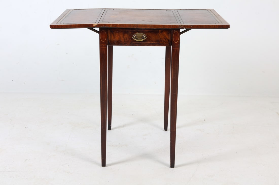 MAHOGANY DROP LEAF SIDE TABLE - 8