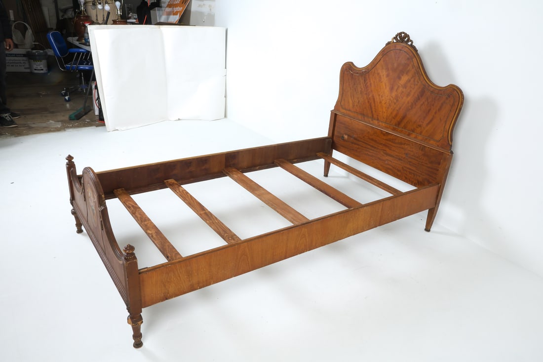 SLIGH FLAME WALNUT TWIN BED FRAME - 14