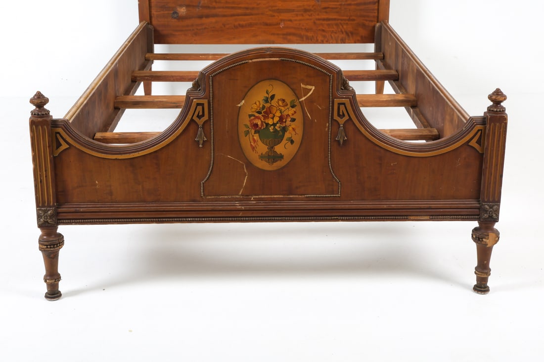 SLIGH FLAME WALNUT TWIN BED FRAME - 5