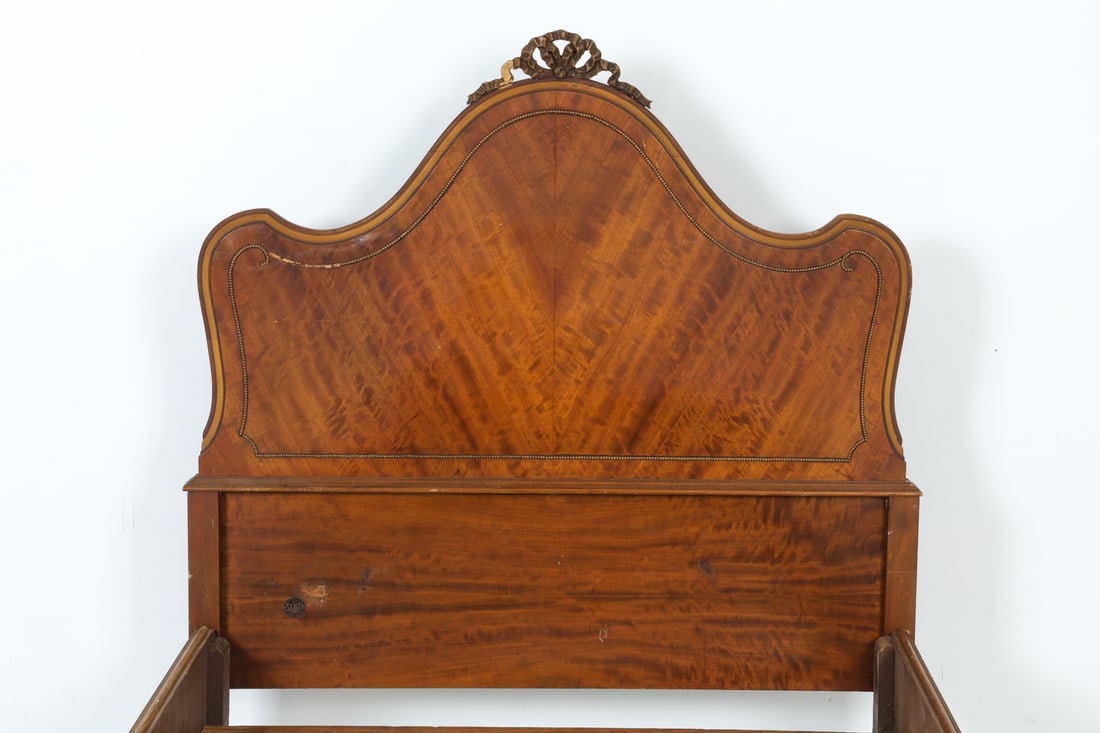 SLIGH FLAME WALNUT TWIN BED FRAME - 6