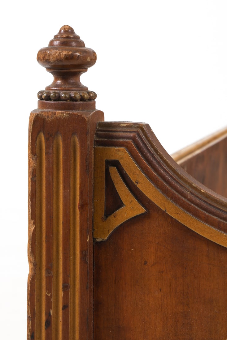 SLIGH FLAME WALNUT TWIN BED FRAME - 8