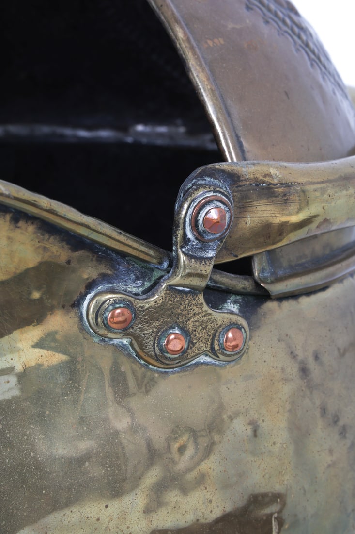 ANTIQUE BRASS COAL SCUTTLE - 9