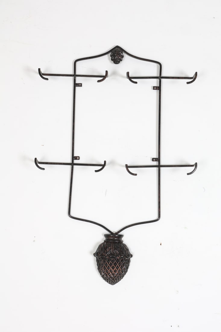 DECORATIVE IRON WALL RACK - 5