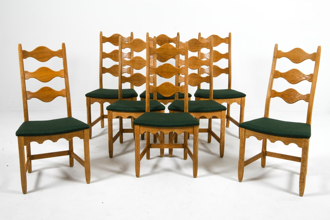 (8) HENNING KJAERNULF DANISH OAK DINING CHAIRS (1 of 15)