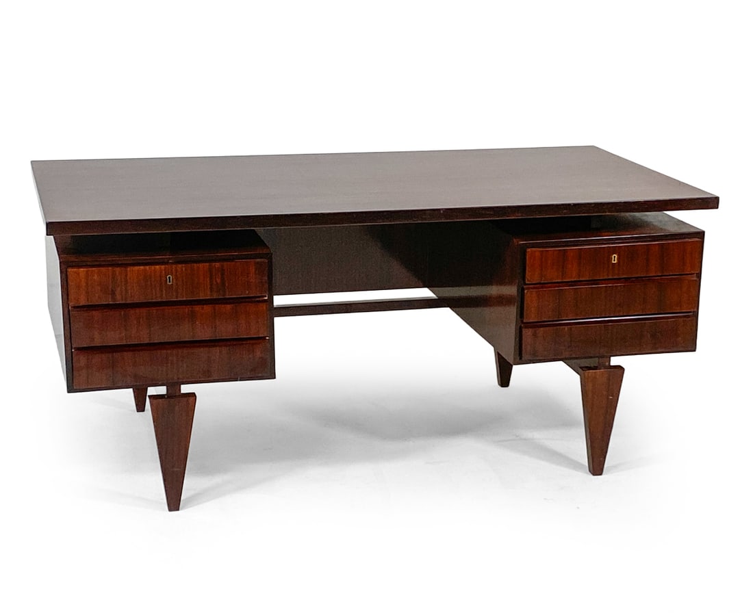 ILLUM WIKKELSO DANISH ROSEWOOD DESK C. 1960S (1 of 18)