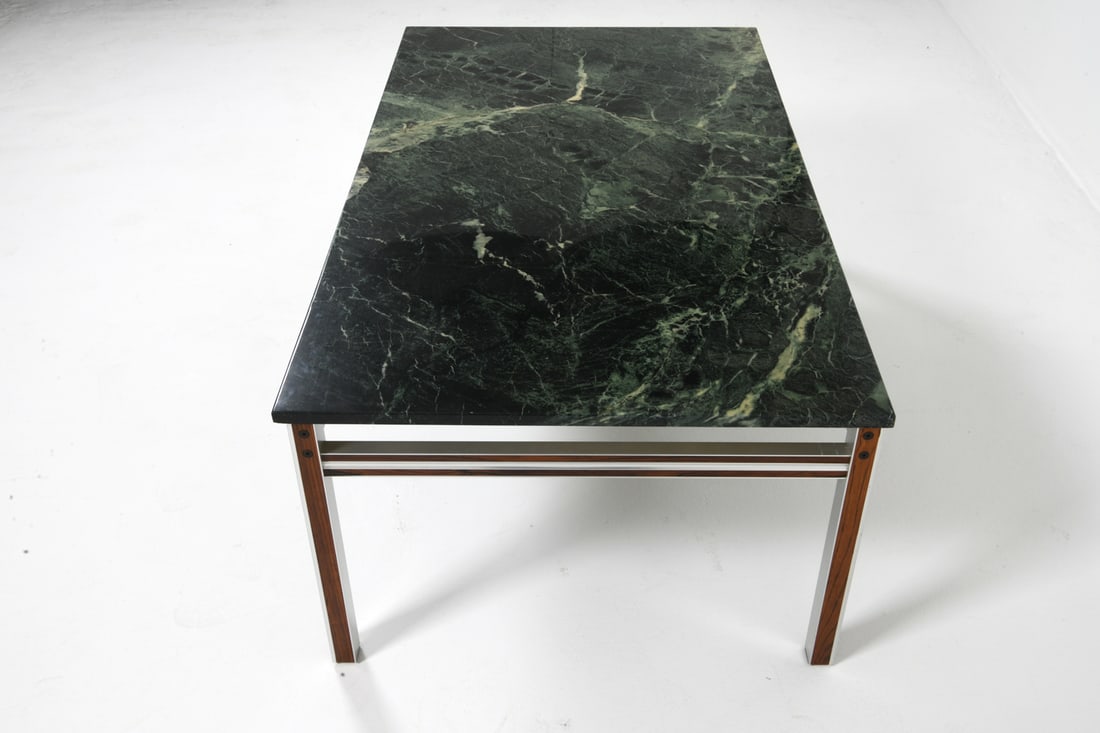 BENDIXEN STYLE DANISH ROSEWOOD MARBLE COFFEE TABLE - 5