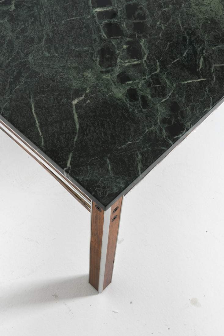 BENDIXEN STYLE DANISH ROSEWOOD MARBLE COFFEE TABLE - 7