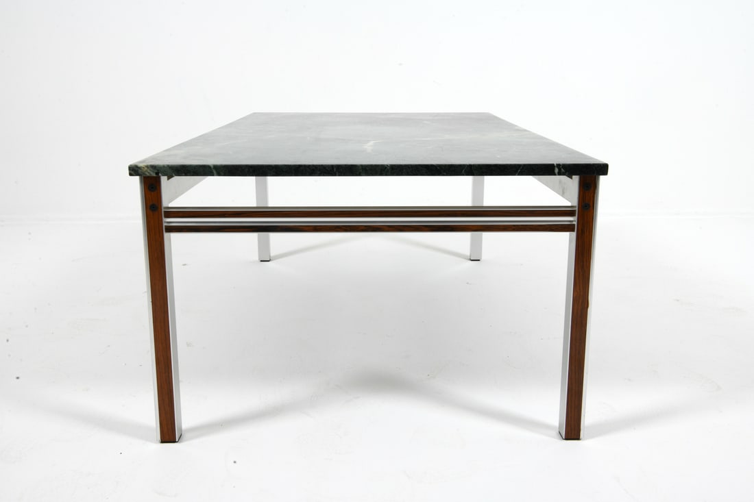 BENDIXEN STYLE DANISH ROSEWOOD MARBLE COFFEE TABLE - 9
