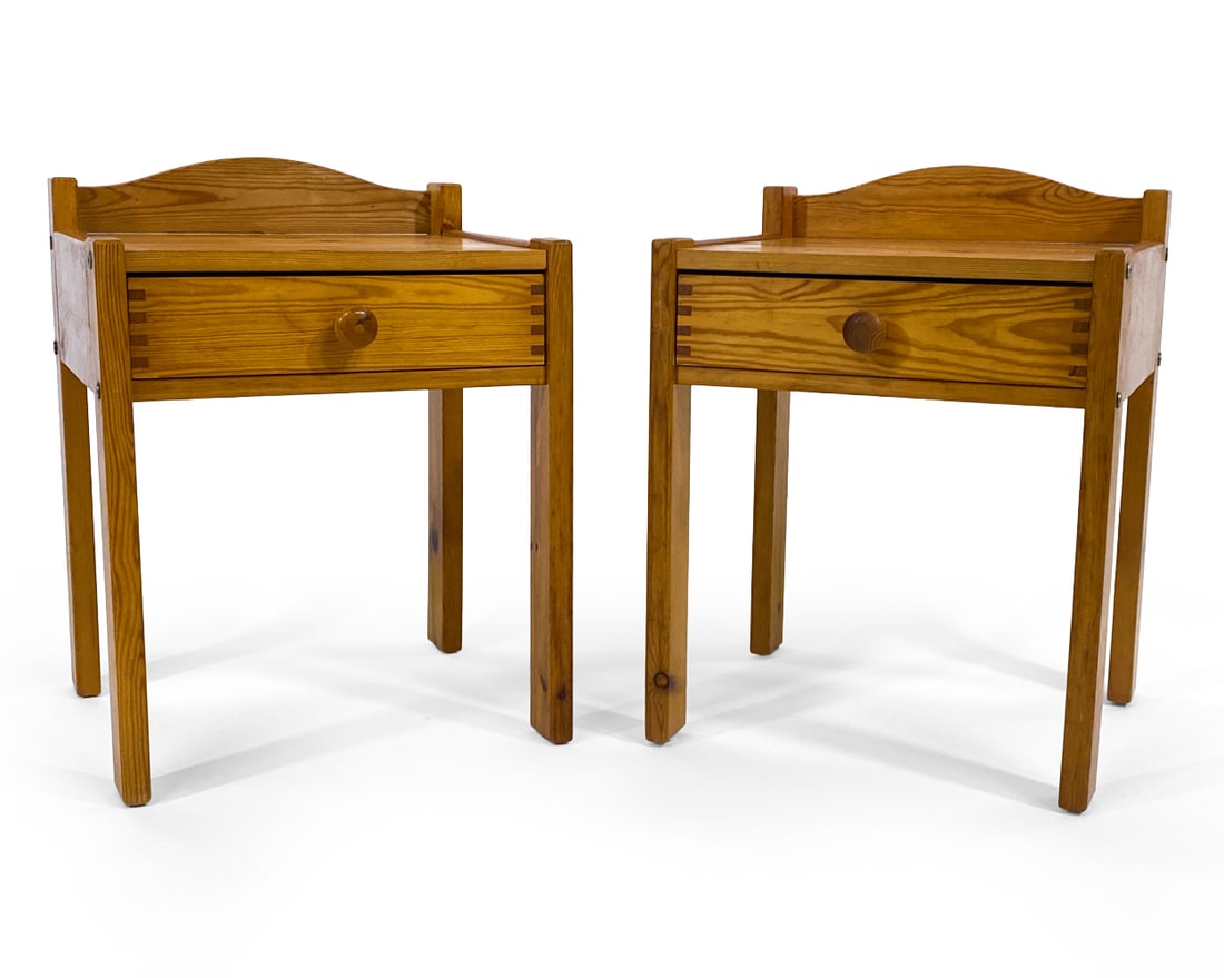 PAIR OF SCANDINAVIAN PINE NIGHTSTANDS C. 1970S (1 of 11)