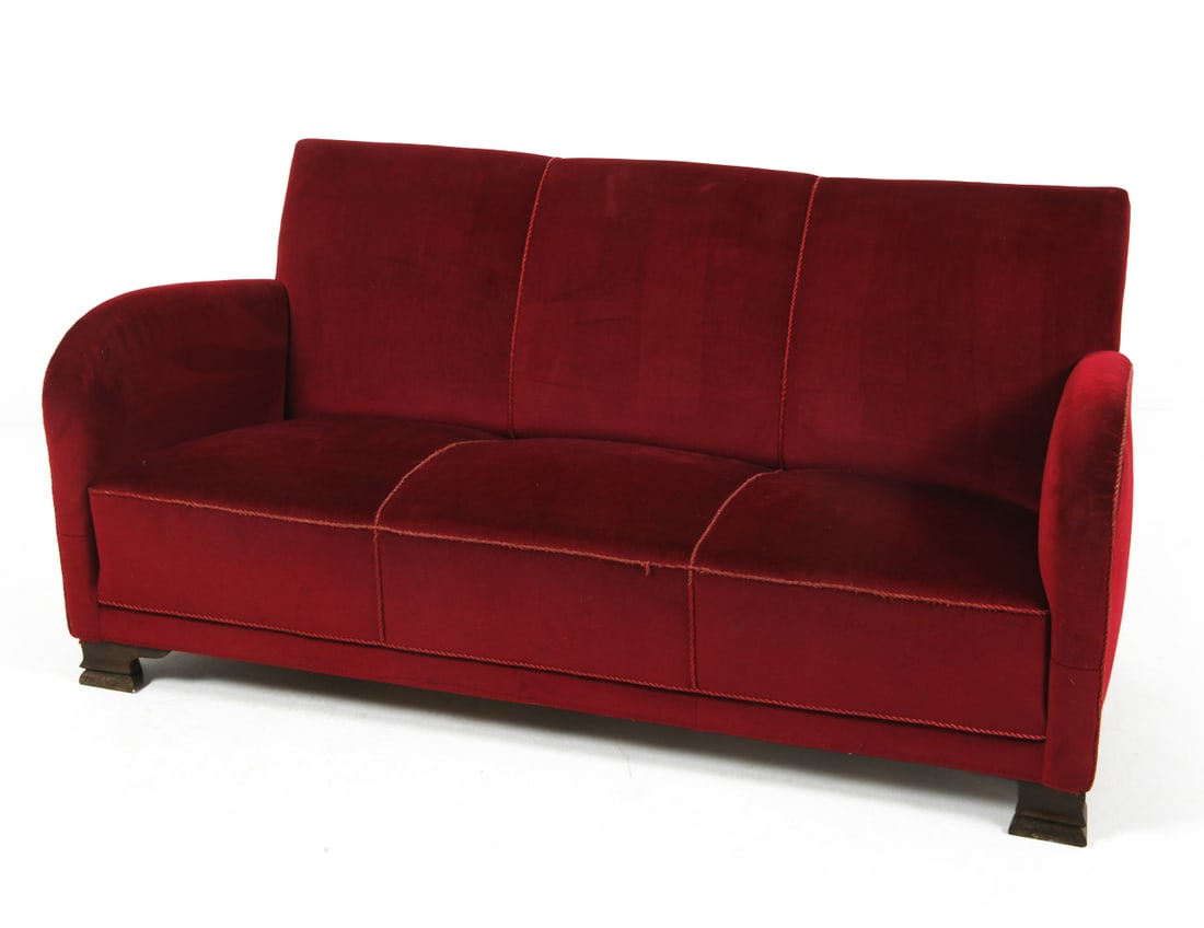FLEMMING LASSEN STYLE VELOUR SOFA C. 1930S (1 of 16)