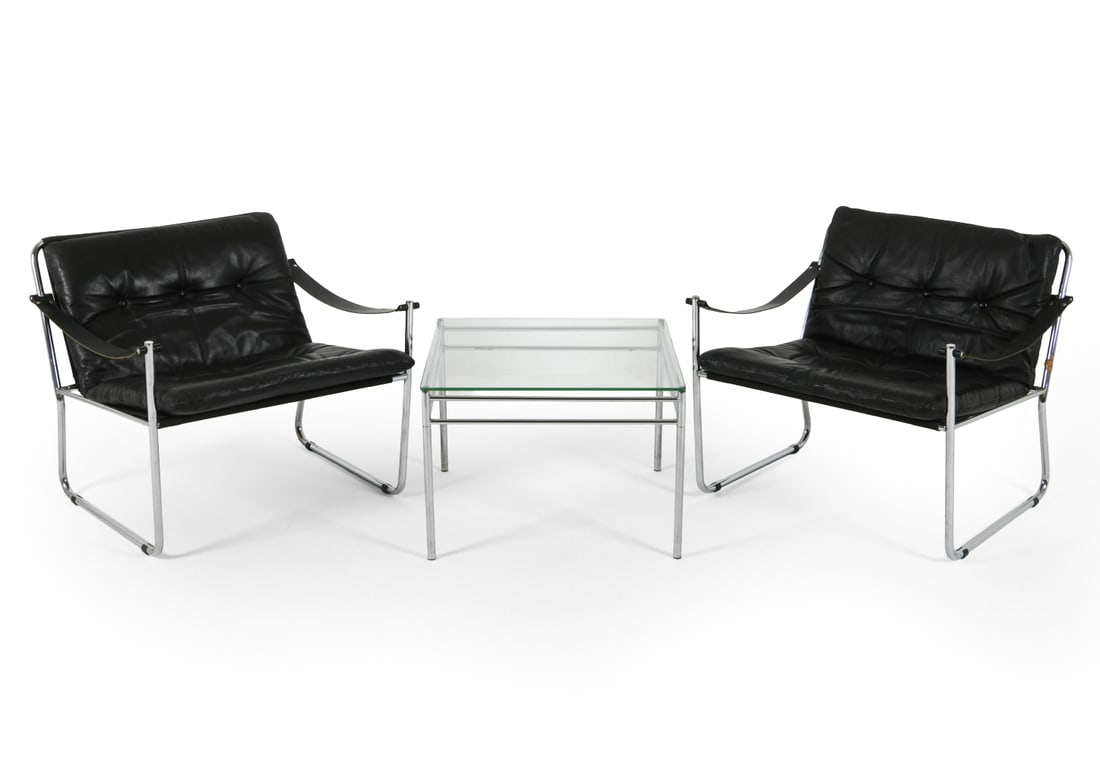 KARIN MOBRING IKEA LEATHER SLING CHAIRS & TABLE (1 of 15)