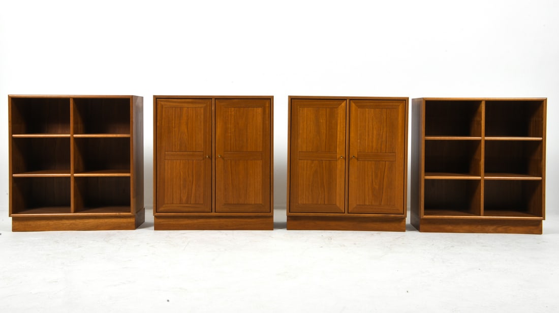 STYLE OF HVIDT DANISH TEAK BOOKCASE CABINETS 1960S (1 of 14)