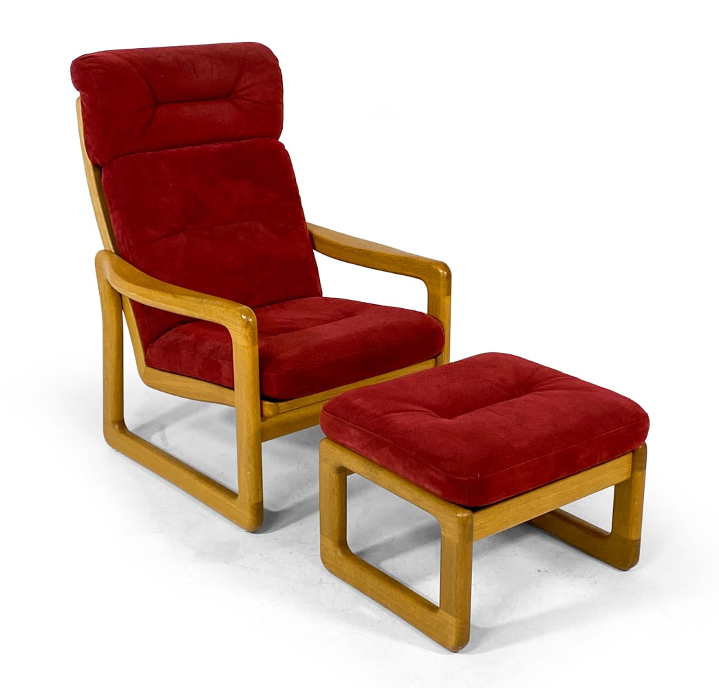 JUUL CHRISTENSEN OAK LOUNGE CHAIR & OTTOMAN 1960S (1 of 17)