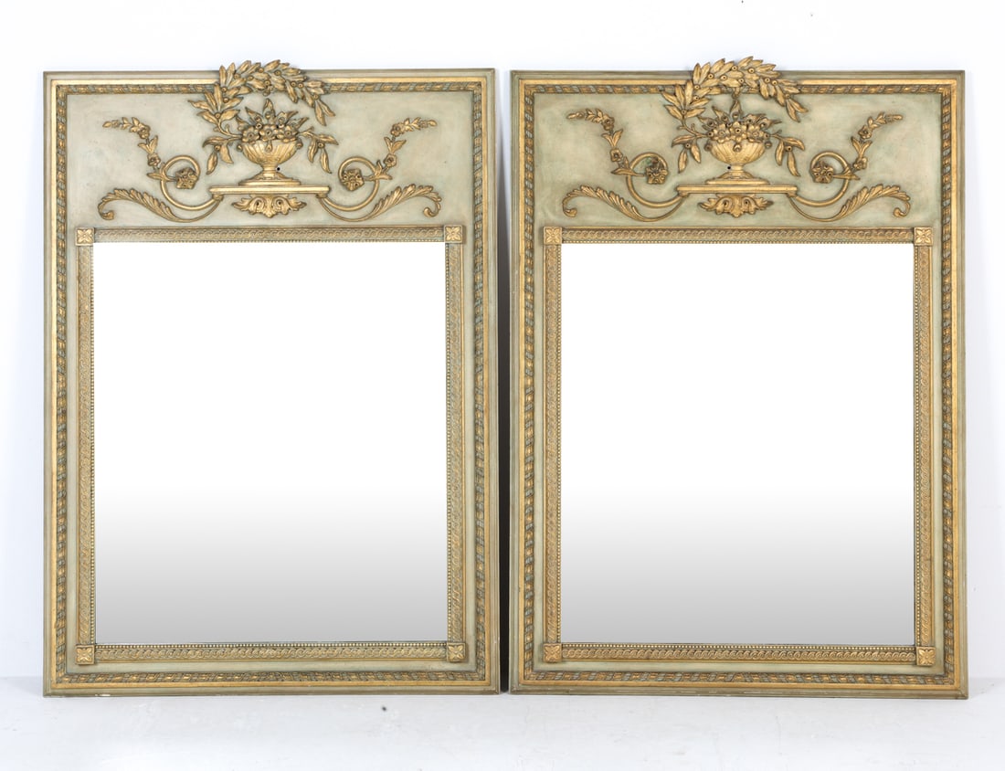 PAIR OF LOUIS XVI STYLE TRUMEAU MIRRORS (1 of 20)