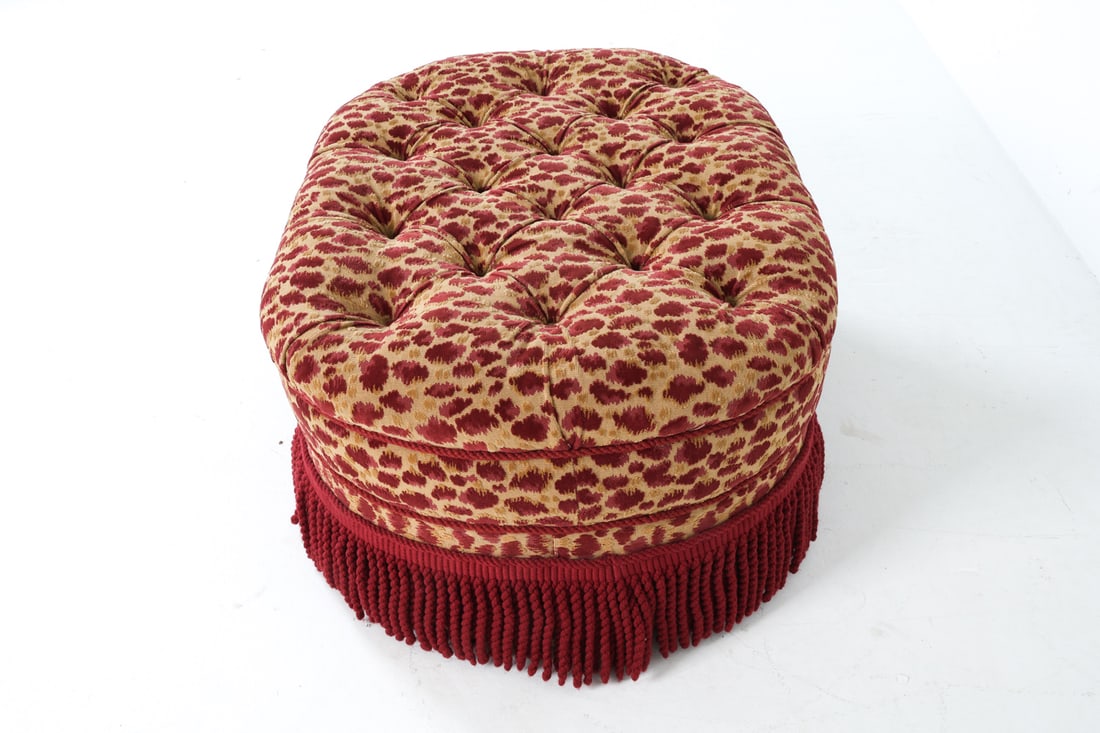 VINTAGE PATTERNED ACCENT OTTOMAN - 10