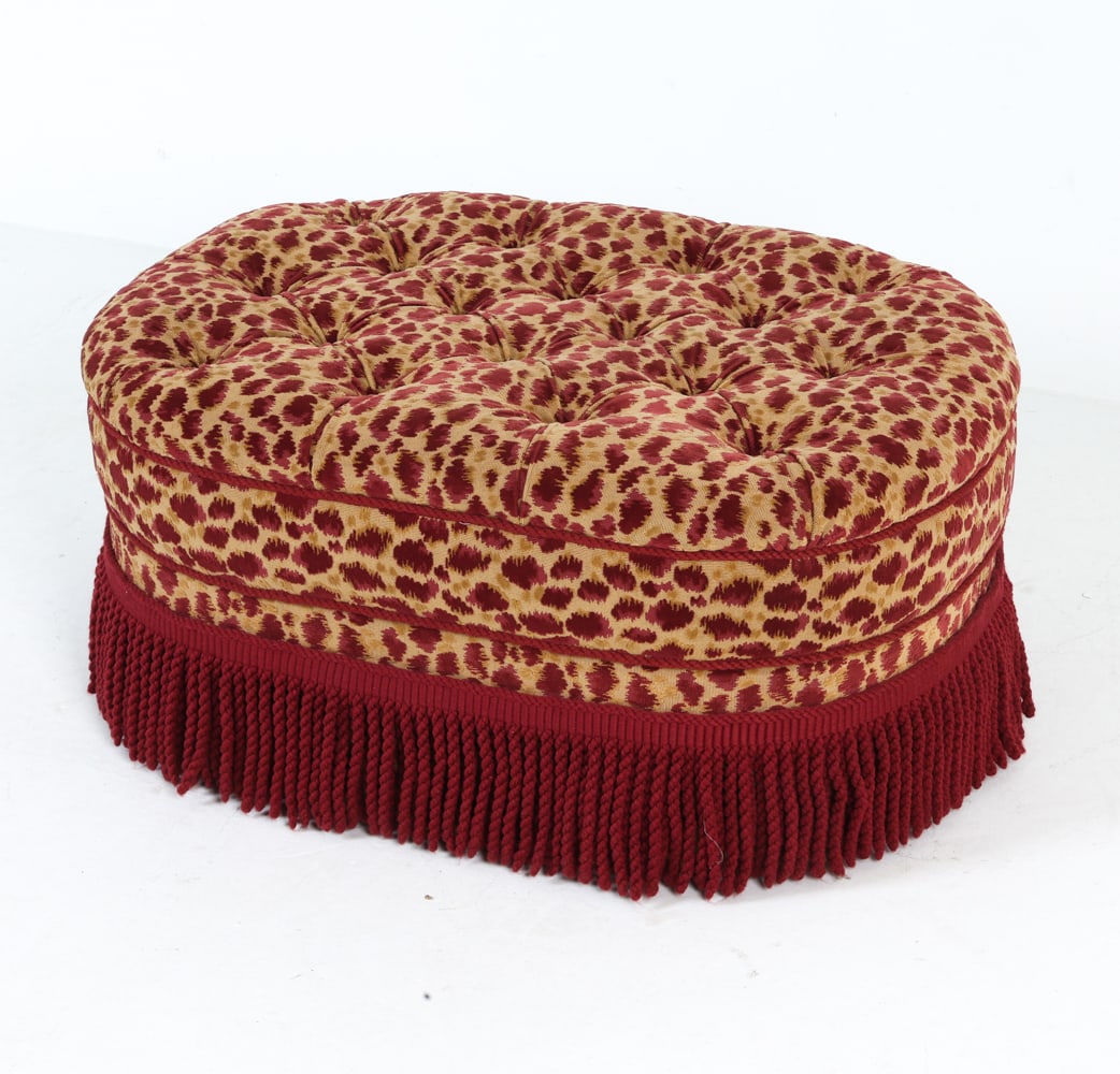 VINTAGE PATTERNED ACCENT OTTOMAN - 2