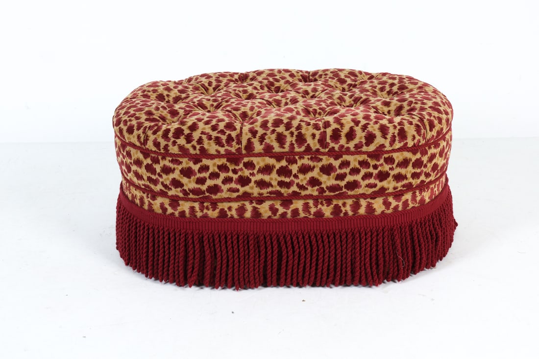VINTAGE PATTERNED ACCENT OTTOMAN - 3