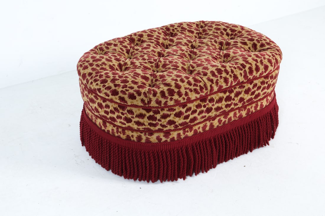VINTAGE PATTERNED ACCENT OTTOMAN - 5