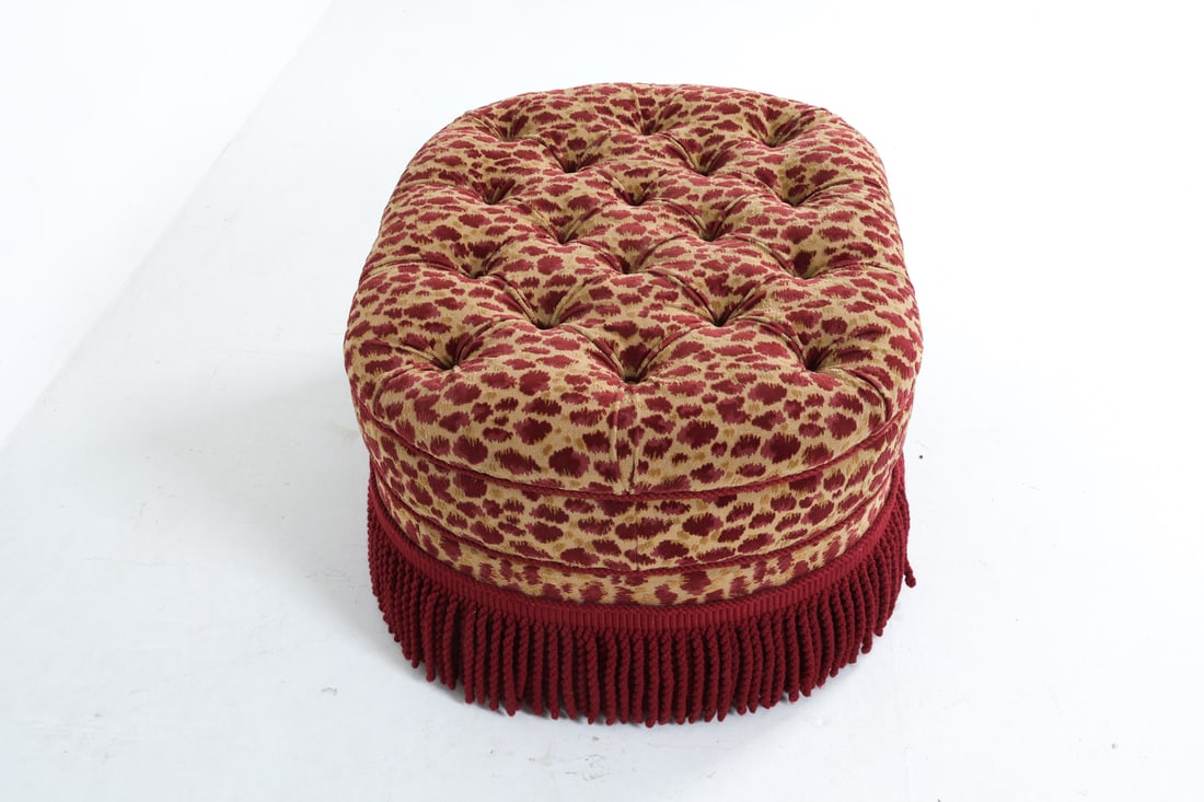 VINTAGE PATTERNED ACCENT OTTOMAN - 6