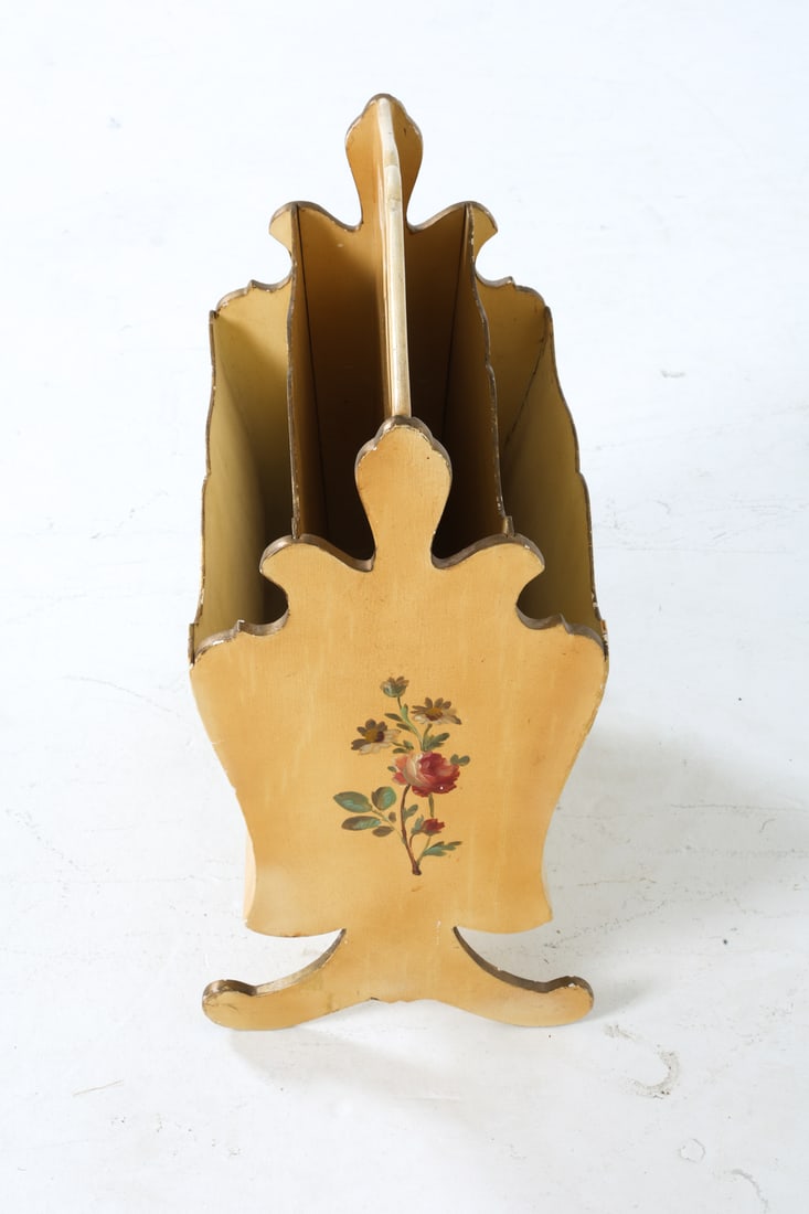 HAND PAINTED VINTAGE ITALIAN MAGAZINE RACK - 7