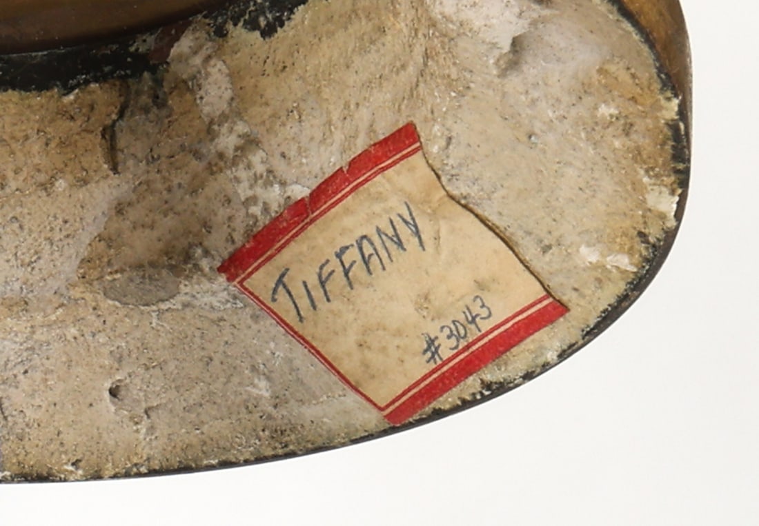 TIFFANY STUDIOS JEWELED BRONZE PENDANT LIGHT - 18