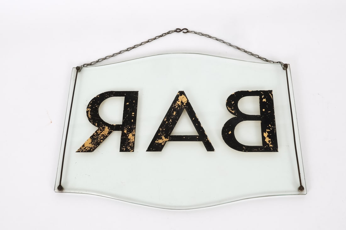 EARLY 20TH CENTURY GILT GLASS BAR SIGN - 10