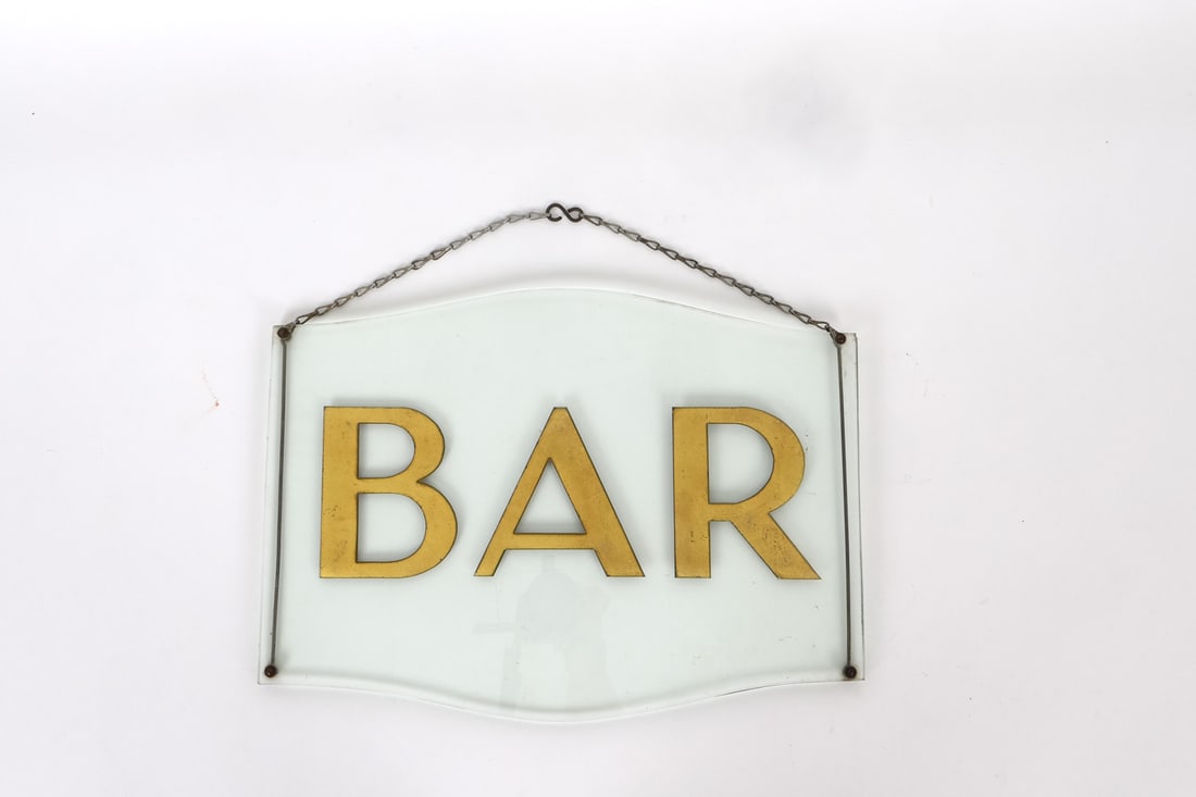 EARLY 20TH CENTURY GILT GLASS BAR SIGN - 2