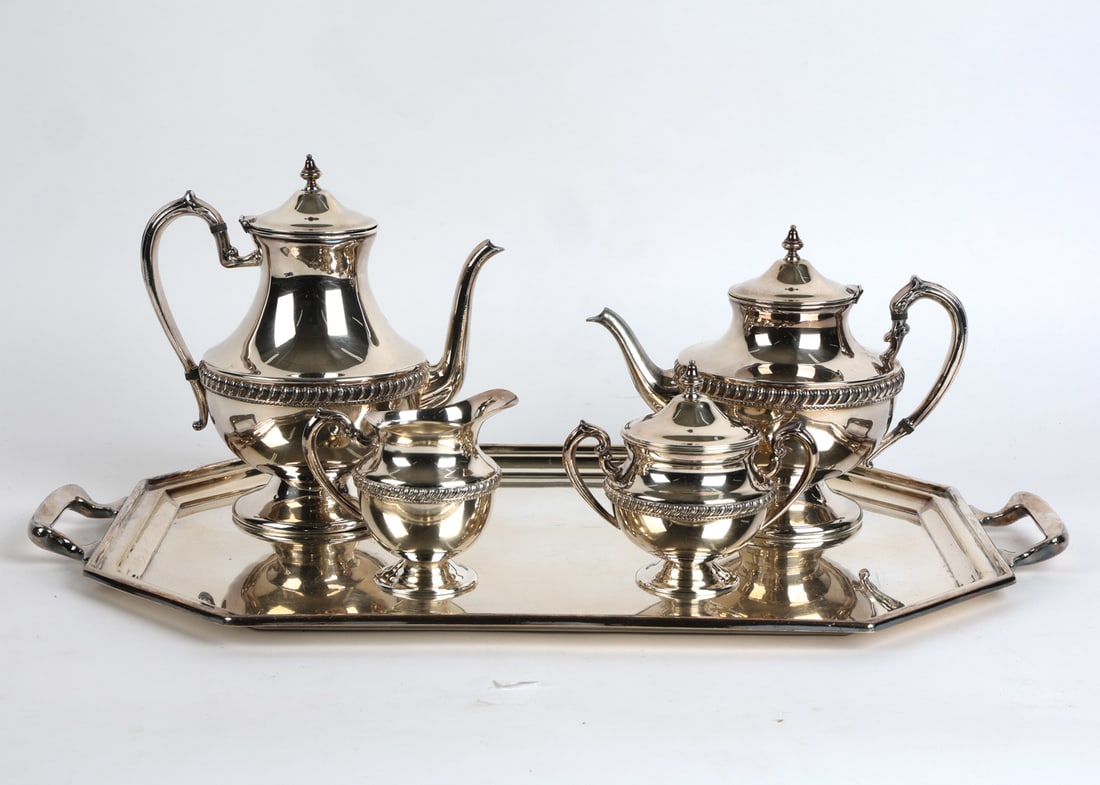 SILVERPLATE TEA SET GROUPING - 2