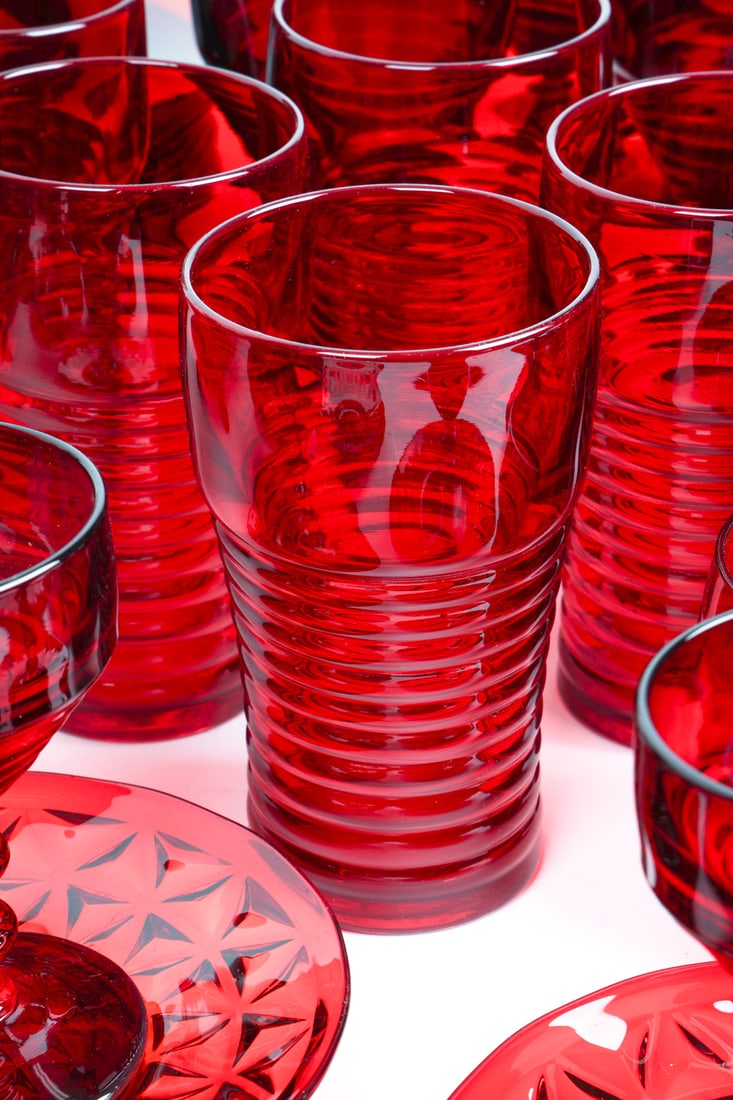 GEORGIAN RUBY GLASSWARE BY BRYCE - 5