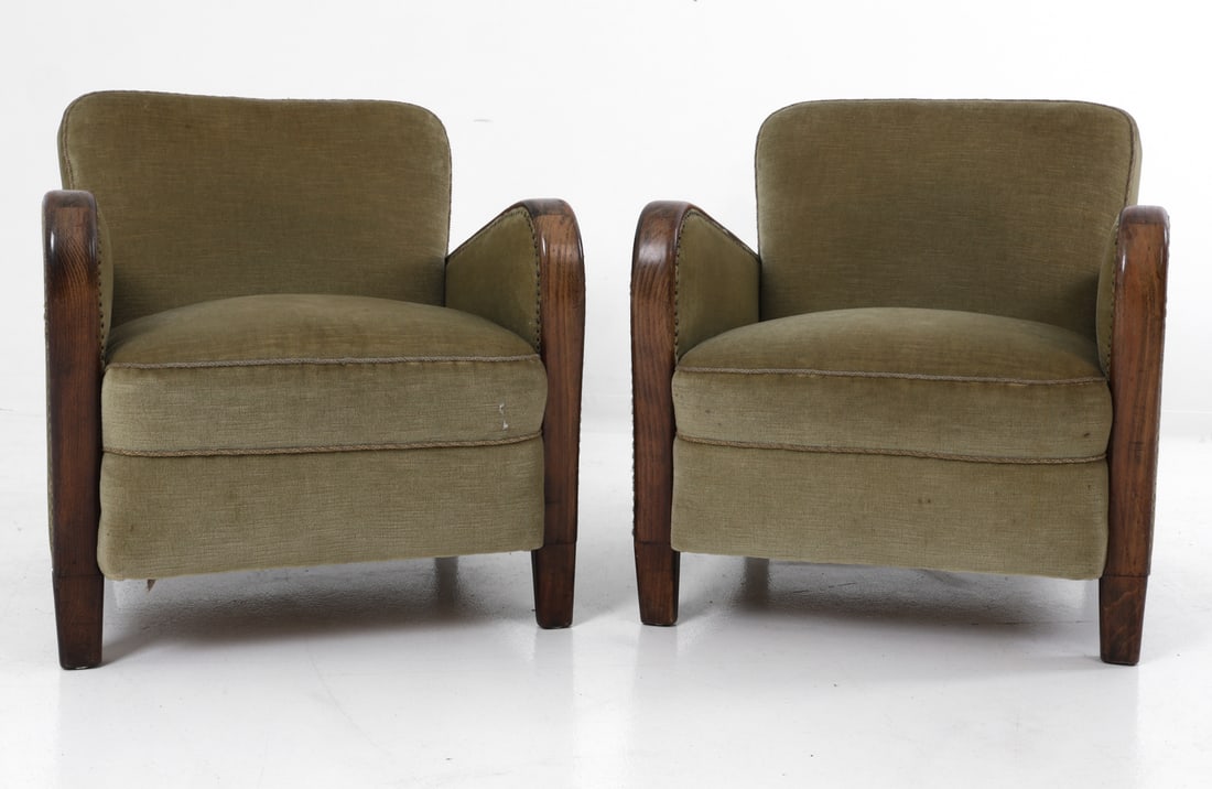PAIR OF DUTCH ART DECO LOUNGE CHAIRS C. 1930S (1 of 1)