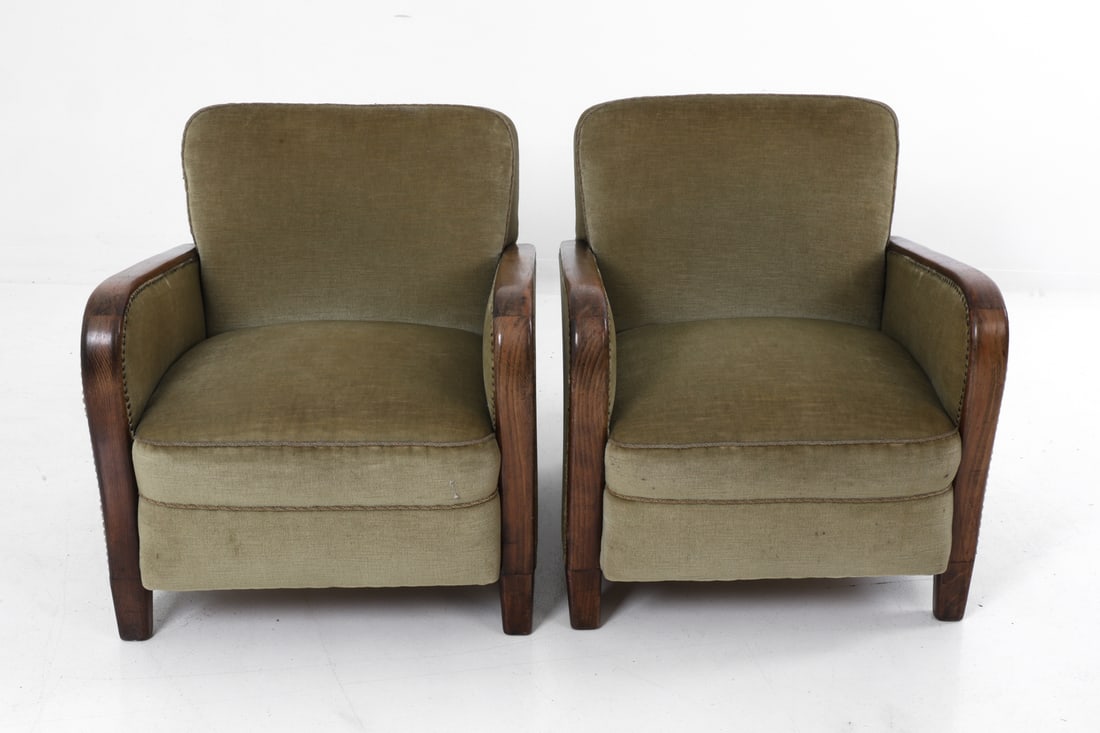 PAIR OF DUTCH ART DECO LOUNGE CHAIRS C. 1930S - 3