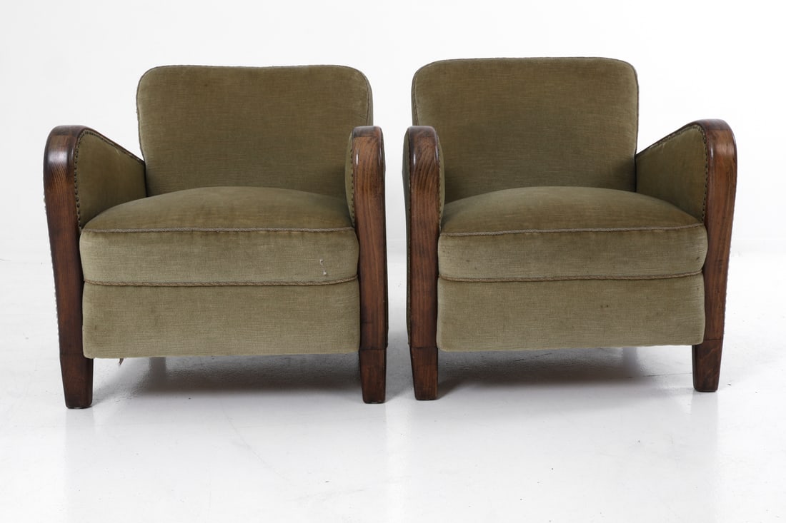 PAIR OF DUTCH ART DECO LOUNGE CHAIRS C. 1930S - 4