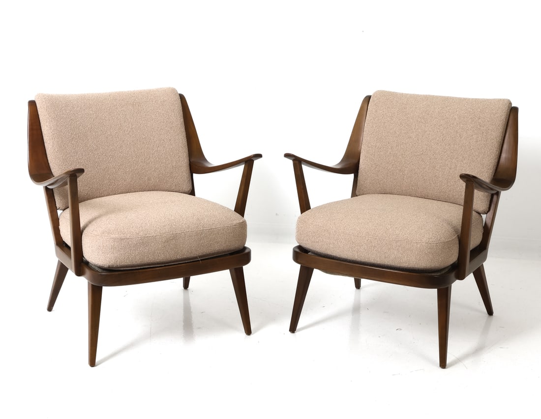 PAIR WILHELM KNOLL "ANTIMOTT" LOUNGE CHAIRS 1950S (1 of 1)