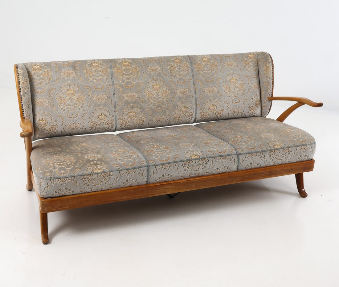 KARL NOTHELFER GERMAN VELVET SOFA C. 1960S (1 of 1)