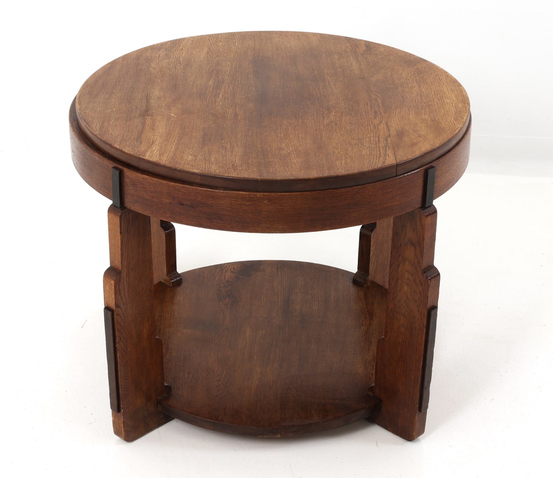IZEREN STYLE DUTCH ART DECO OAK SIDE TABLE 1920S (1 of 1)