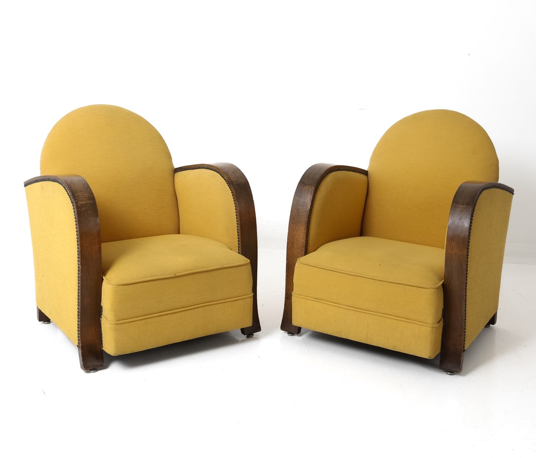 PAIR OF FRENCH ART DECO LOUNGE CHAIRS C. 1920S (1 of 1)