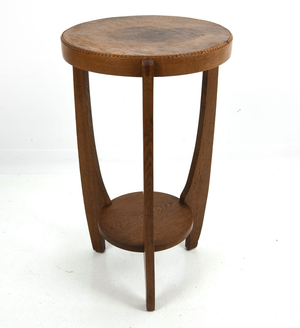 DUTCH ART DECO OAK SIDE TABLE C. 1920S (1 of 1)