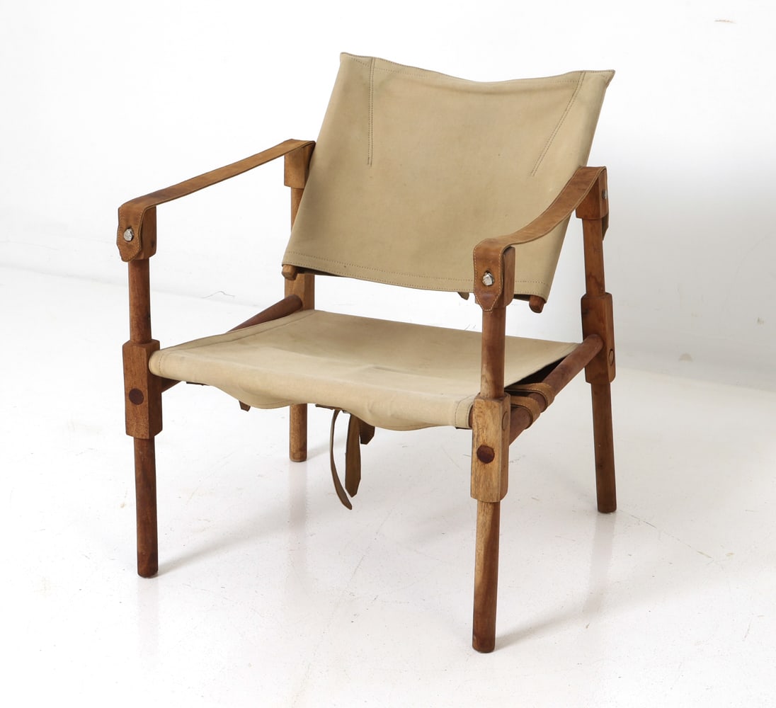STYLE OF KIENZLE SWISS LEATHER SAFARI CHAIR 1970S (1 of 15)