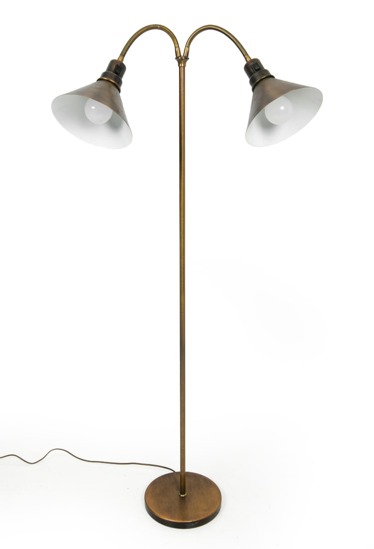 SWEDISH DOUBLE LIGHT FLOOR LAMP C. 1970S (1 of 11)