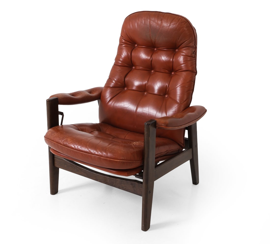 STYLE OF EKORNES LEATHER LOUNGE CHAIR C. 1970S (1 of 19)